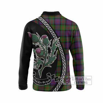MacDonald (McDonald) Family Crest Tartan Long Sleeve Polo Shirt Alba Thistle Inspired