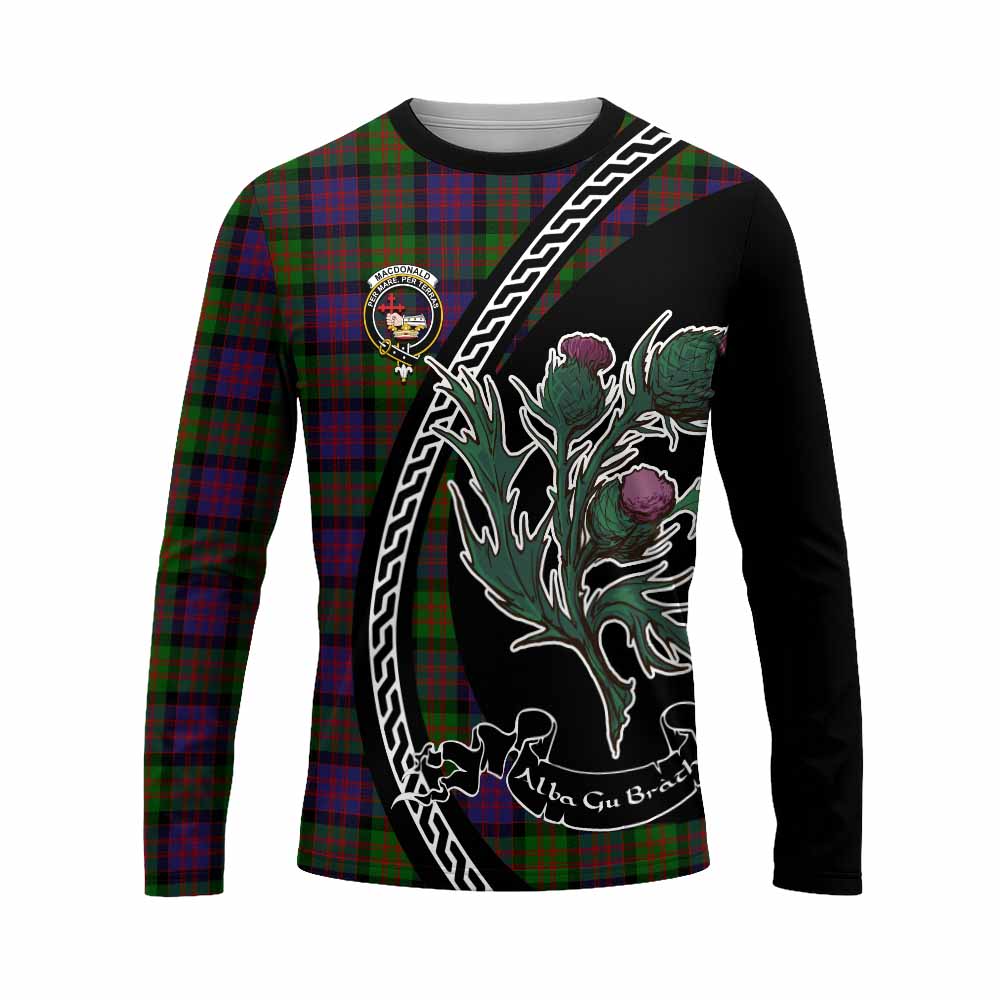 MacDonald (McDonald) Family Crest Tartan Long Sleeve T-Shirt Alba Thistle Inspired - Tartan Vibes Clothing