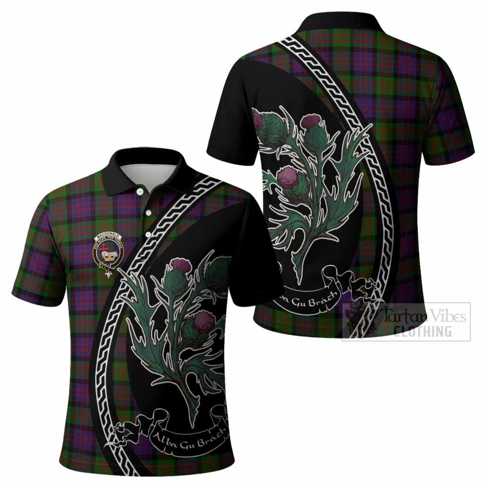 MacDonald (McDonald) Family Crest Tartan Polo Shirt Alba Thistle Inspired - Tartan Vibes Clothing