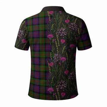 MacDonald (McDonald) Family Crest Tartan Polo Shirt Scottish Thistle Flower Pattern Half Style
