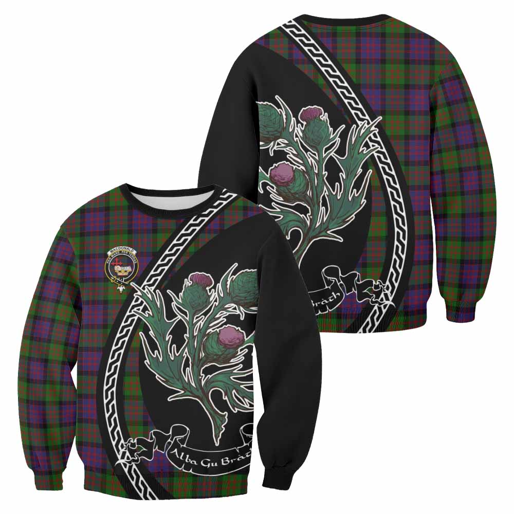 MacDonald (McDonald) Family Crest Tartan Sweatshirt Alba Thistle Inspired - Tartan Vibes Clothing