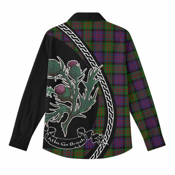 MacDonald (McDonald) Family Crest Tartan Women Casual Shirt Alba Thistle Inspired - Tartan Vibes Clothing