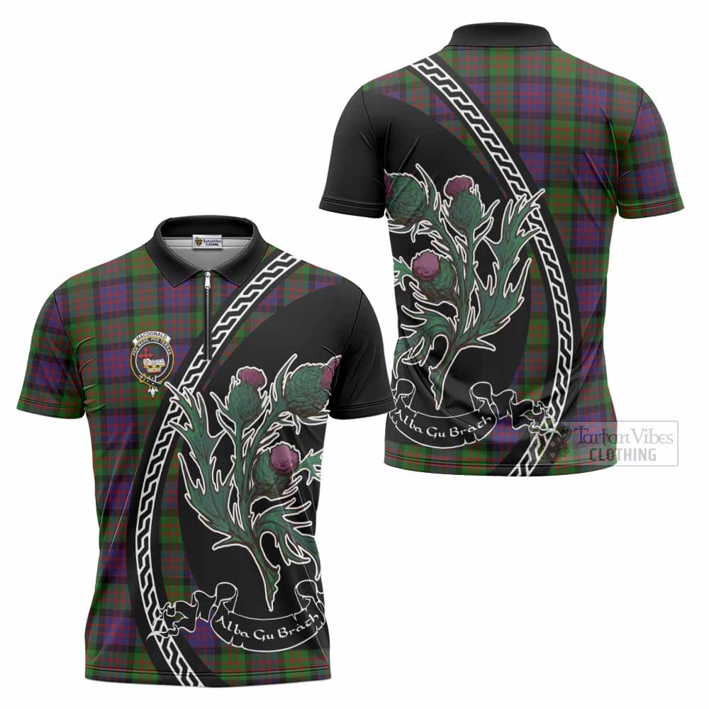 MacDonald (McDonald) Family Crest Tartan Zipper Polo Shirt Alba Thistle Inspired - Tartan Vibes Clothing