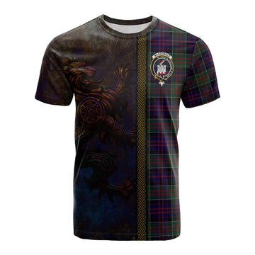 MacDonald (McDonald) of Clanranald Tartan Family Crest Cotton T-shirt Alba Gu Brath Be Brave Lion Ancient Style