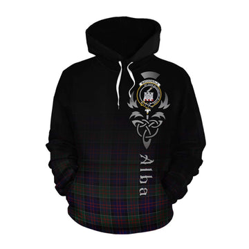 Tartan Vibes Clothing MacDonald (McDonald) of Clanranald Tartan Cotton Hoodie Featuring Alba Gu Brath Family Crest Celtic Inspired