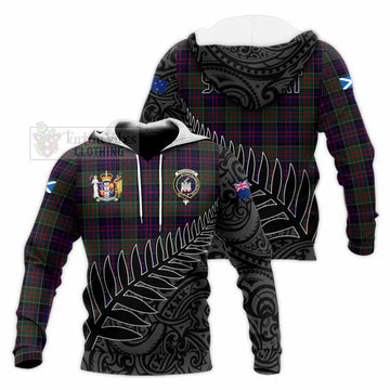 MacDonald (McDonald) of Clanranald Crest Tartan Knitted Hoodie with New Zealand Silver Fern Half Style Unisex Knitted Pullover Hoodie - Tartan Vibes Clothing