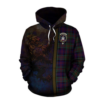 Tartan Vibes Clothing MacDonald (McDonald) of Clanranald Tartan Family Crest Cotton Hoodie Alba Gu Brath Be Brave Lion Ancient Style