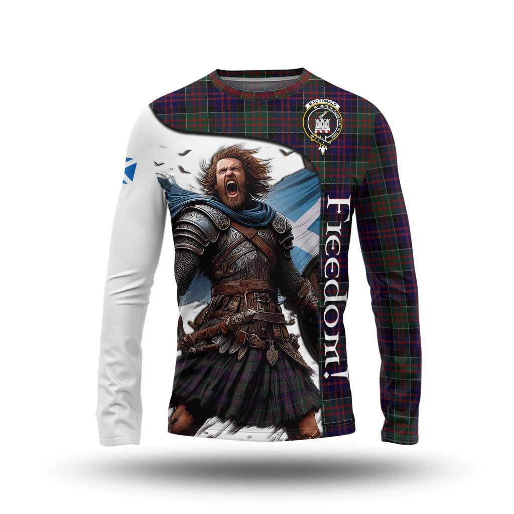 Tartan Vibes Clothing MacDonald (McDonald) of Clanranald Crest Tartan Long Sleeve T-Shirt Inspired by the Freedom of Scottish Warrior