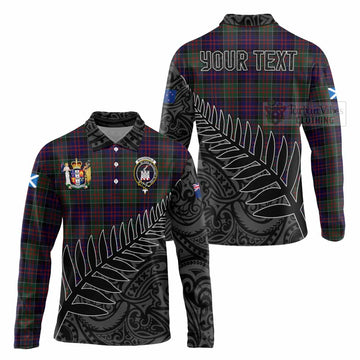 MacDonald (McDonald) of Clanranald Crest Tartan Long Sleeve Polo Shirt with New Zealand Silver Fern Half Style Unisex - Tartan Vibes Clothing