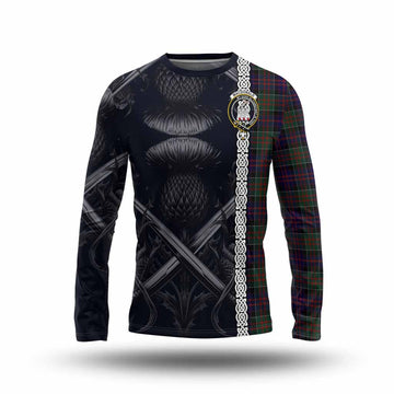 MacDonald (McDonald) of Clanranald Tartan Long Sleeve T-Shirt with Family Crest Cross Sword Thistle Celtic Vibes Unisex - Tartan Vibes Clothing