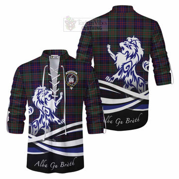 MacDonald (McDonald) of Clanranald Tartan Ghillie Kilt Shirt with Alba Gu Brath Regal Lion Emblem Men - Tartan Vibes Clothing