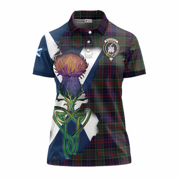 MacDonald (McDonald) of Clanranald Tartan Family Crest Women's Polo Shirt Scottish Thistle Celtic Inspired Women - Tartan Vibes Clothing
