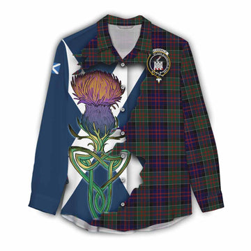 MacDonald (McDonald) of Clanranald Tartan Family Crest Women's Casual Shirt Scottish Thistle Celtic Inspired Female - Tartan Vibes Clothing