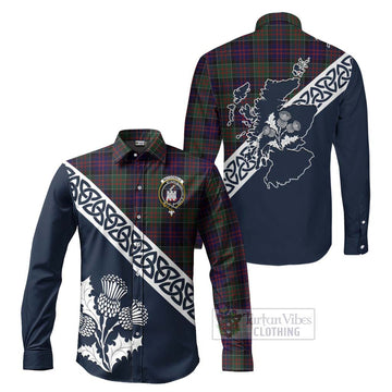 MacDonald (McDonald) of Clanranald Tartan Long Sleeve Button Shirt Featuring Thistle and Scotland Map Men's Shirt S - Tartan Vibes Clothing