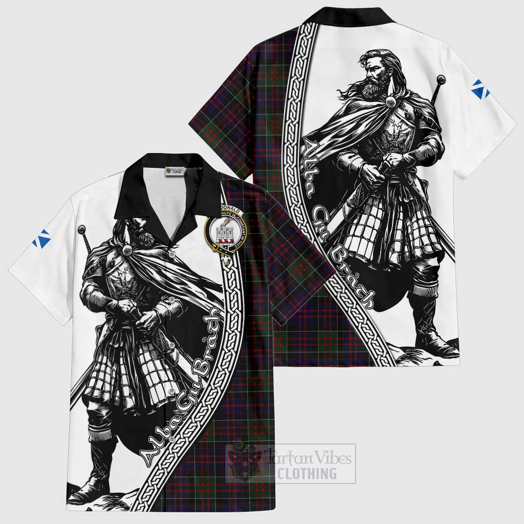 MacDonald (McDonald) of Clanranald Tartan Clan Crest Hawaiian Shirt with Highlander Warrior Celtic Style Kid - Tartan Vibes Clothing
