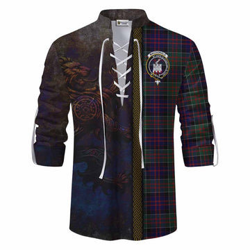 Tartan Vibes Clothing MacDonald (McDonald) of Clanranald Tartan Family Crest Ghillie Kilt Shirt Alba Gu Brath Be Brave Lion Ancient Style