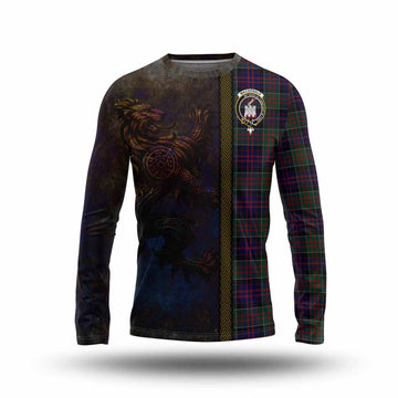 Tartan Vibes Clothing MacDonald (McDonald) of Clanranald Tartan Family Crest Long Sleeve T-Shirt Alba Gu Brath Be Brave Lion Ancient Style
