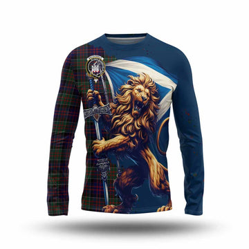 MacDonald (McDonald) of Clanranald Tartan Family Crest Long Sleeve T-Shirt with Scottish Majestic Lion Unisex - Tartan Vibes Clothing