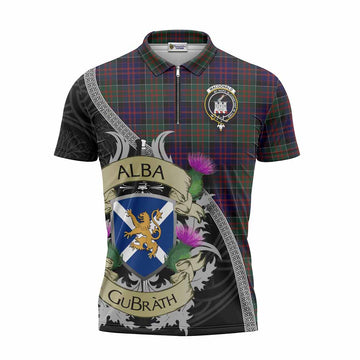 MacDonald (McDonald) of Clanranald Tartan Family Crest Zipper Polo Shirt Lion Rampant Royal Thistle Shield Celtic Inspired Unisex - Tartan Vibes Clothing