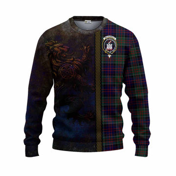 Tartan Vibes Clothing MacDonald (McDonald) of Clanranald Tartan Family Crest Knitted Sweater Alba Gu Brath Be Brave Lion Ancient Style