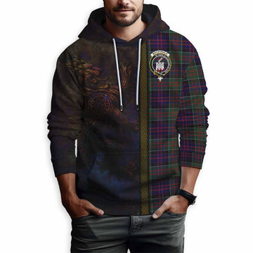 Tartan Vibes Clothing MacDonald (McDonald) of Clanranald Tartan Family Crest Hoodie Alba Gu Brath Be Brave Lion Ancient Style