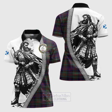 MacDonald (McDonald) of Clanranald Tartan Clan Crest Women's Polo Shirt with Highlander Warrior Celtic Style Women - Tartan Vibes Clothing