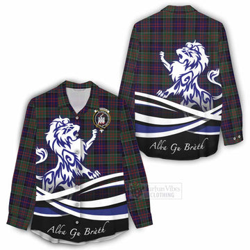 MacDonald (McDonald) of Clanranald Tartan Women's Casual Shirt with Alba Gu Brath Regal Lion Emblem - Tartan Vibes Clothing