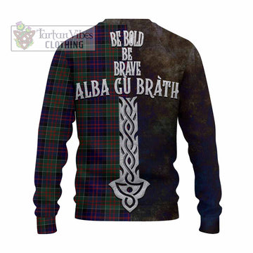 Tartan Vibes Clothing MacDonald (McDonald) of Clanranald Tartan Family Crest Knitted Sweater Alba Gu Brath Be Brave Lion Ancient Style