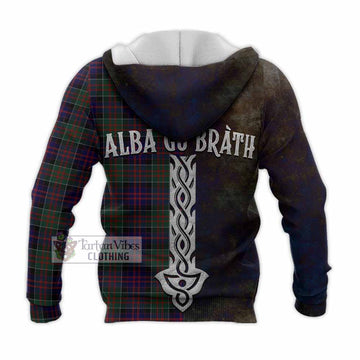 Tartan Vibes Clothing MacDonald (McDonald) of Clanranald Tartan Family Crest Knitted Hoodie Alba Gu Brath Be Brave Lion Ancient Style
