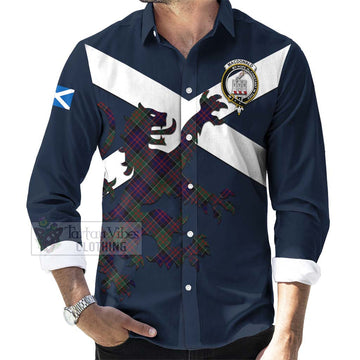 MacDonald (McDonald) of Clanranald Tartan Lion Rampant Long Sleeve Button Shirt Proudly Display Your Heritage with Alba Gu Brath and Clan Name Men's Shirt - Tartan Vibes Clothing