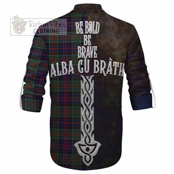 Tartan Vibes Clothing MacDonald (McDonald) of Clanranald Tartan Family Crest Ghillie Kilt Shirt Alba Gu Brath Be Brave Lion Ancient Style