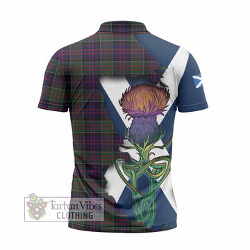 MacDonald (McDonald) of Clanranald Tartan Family Crest Zipper Polo Shirt Scottish Thistle Celtic Inspired - Tartan Vibes Clothing