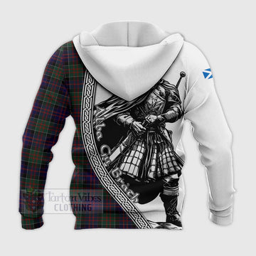 MacDonald (McDonald) of Clanranald Tartan Clan Crest Knitted Hoodie with Highlander Warrior Celtic Style - Tartan Vibes Clothing