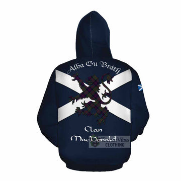 MacDonald (McDonald) of Clanranald Tartan Lion Rampant Cotton Hoodie Proudly Display Your Heritage with Alba Gu Brath and Clan Name Pullover Hoodie - Tartan Vibes Clothing