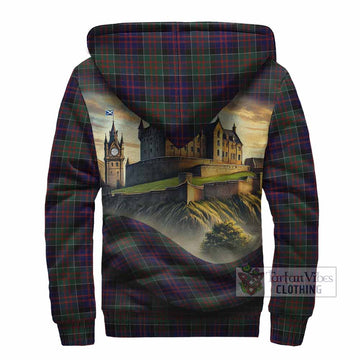 MacDonald (McDonald) of Clanranald Tartan Family Crest Sherpa Hoodie with Scottish Ancient Castle Style - Tartan Vibes Clothing