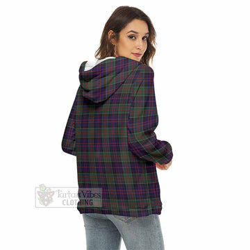 MacDonald (McDonald) of Clanranald Tartan Women's Borg Fleece Hoodie with Half Zip with Family Crest - Tartan Vibes Clothing