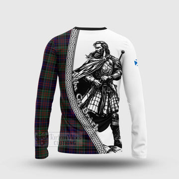 MacDonald (McDonald) of Clanranald Tartan Clan Crest Long Sleeve T-Shirt with Highlander Warrior Celtic Style - Tartan Vibes Clothing
