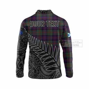 MacDonald (McDonald) of Clanranald Crest Tartan Long Sleeve Polo Shirt with New Zealand Silver Fern Half Style - Tartan Vibes Clothing