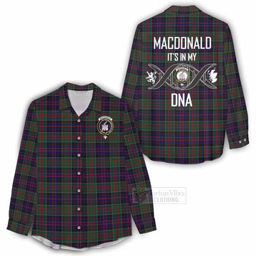 MacDonald (McDonald) of Clanranald Tartan Women's Casual Shirt with Family Crest DNA In Me Style - Tartan Vibes Clothing