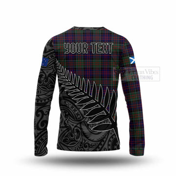 MacDonald (McDonald) of Clanranald Crest Tartan Long Sleeve T-Shirt with New Zealand Silver Fern Half Style - Tartan Vibes Clothing