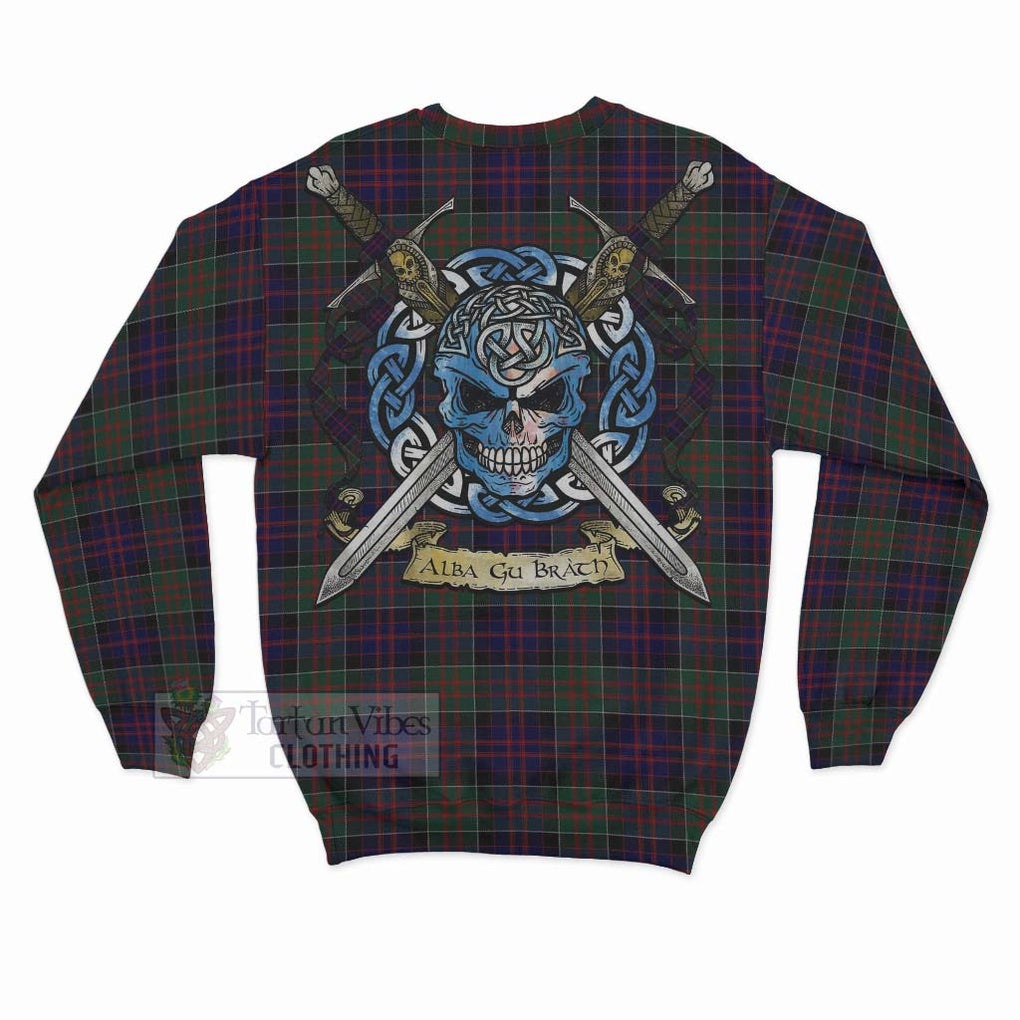 MacDonald (McDonald) of Clanranald Tartan Sweatshirt with Family Crest Celtic Skull Style - Tartan Vibes Clothing