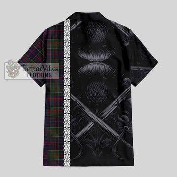 MacDonald (McDonald) of Clanranald Tartan Hawaiian Shirt with Family Crest Cross Sword Thistle Celtic Vibes - Tartan Vibes Clothing