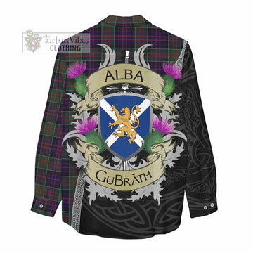 MacDonald (McDonald) of Clanranald Tartan Family Crest Women's Casual Shirt Lion Rampant Royal Thistle Shield Celtic Inspired - Tartan Vibes Clothing