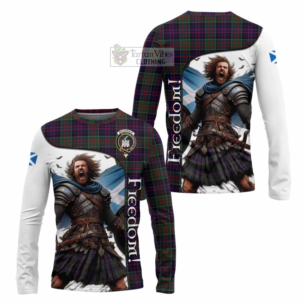 Tartan Vibes Clothing MacDonald (McDonald) of Clanranald Crest Tartan Long Sleeve T-Shirt Inspired by the Freedom of Scottish Warrior
