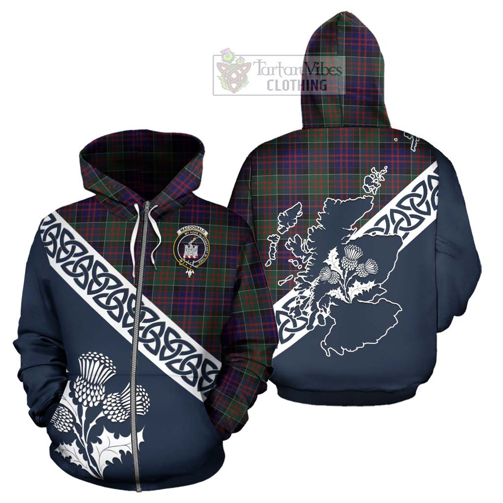 MacDonald (McDonald) of Clanranald Tartan Hoodie Featuring Thistle and Scotland Map - Tartan Vibes Clothing