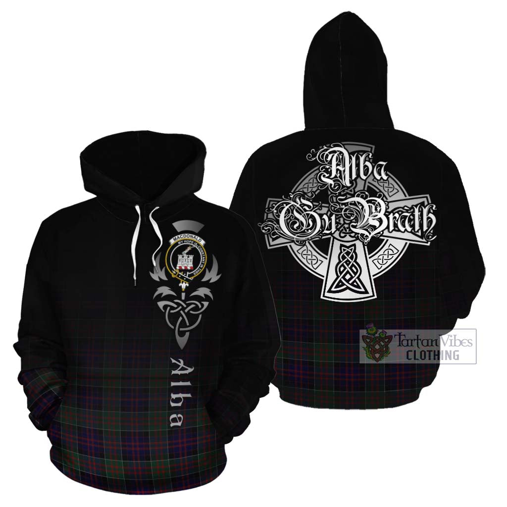 Tartan Vibes Clothing MacDonald (McDonald) of Clanranald Tartan Cotton Hoodie Featuring Alba Gu Brath Family Crest Celtic Inspired