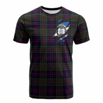 MacDonald (McDonald) of Clanranald Clan Crest In Me Tartan Cotton T-shirt Scotland Flag Style