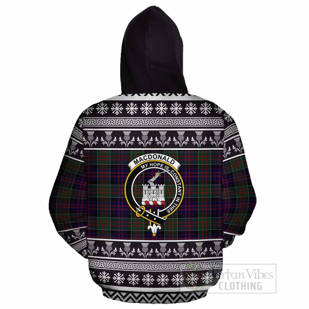 MacDonald (McDonald) of Clanranald Clan Tartan Christmas Cotton Hoodie with Family Crest - Tartan Vibes Clothing