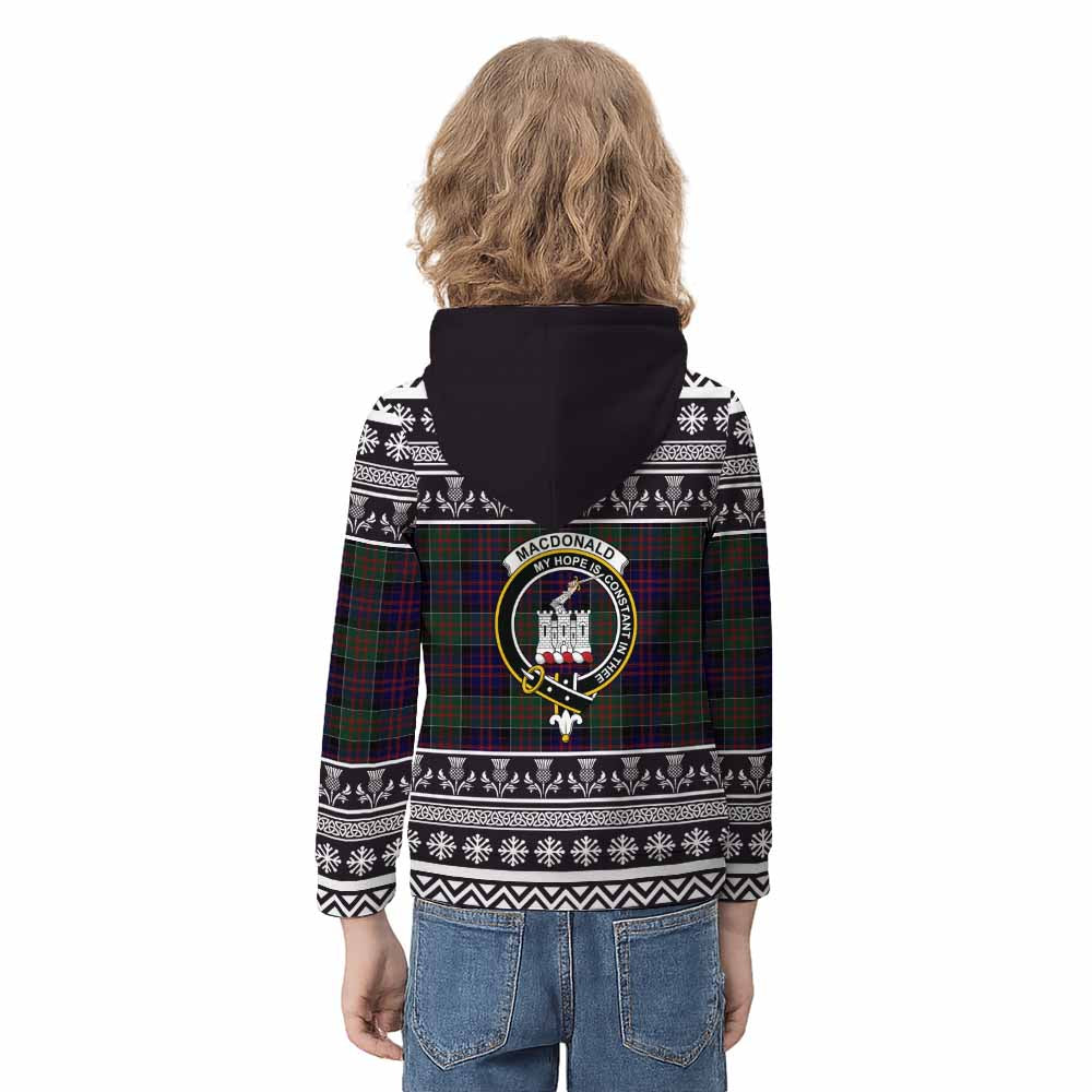 MacDonald (McDonald) of Clanranald Clan Tartan Christmas Kid Hoodie with Family Crest - Tartan Vibes Clothing