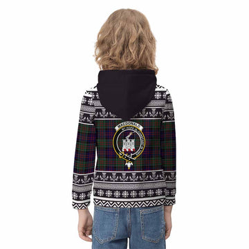 MacDonald (McDonald) of Clanranald Clan Tartan Christmas Kid Hoodie with Family Crest